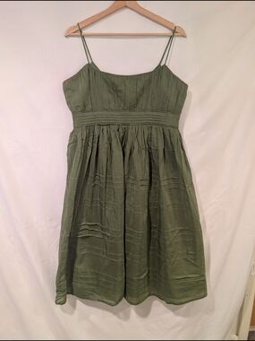 Jones New York Olive Green Spaghetti-Strap Midi Dress